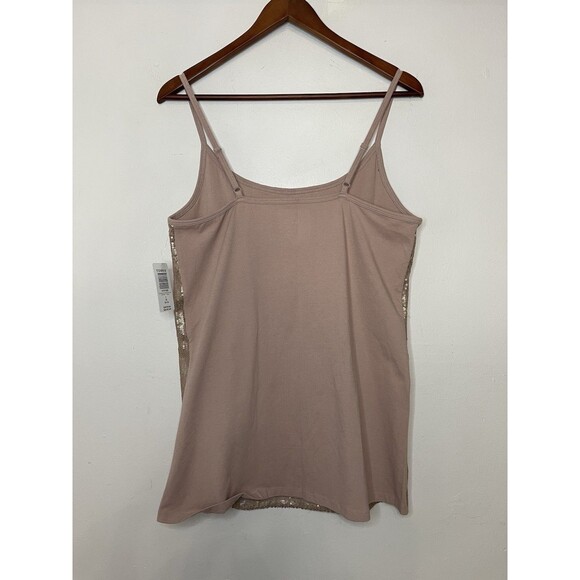 Torrid Women's XL Champagne Sequin Spaghetti Strap Tank Top NEW - Picture 6 of 6